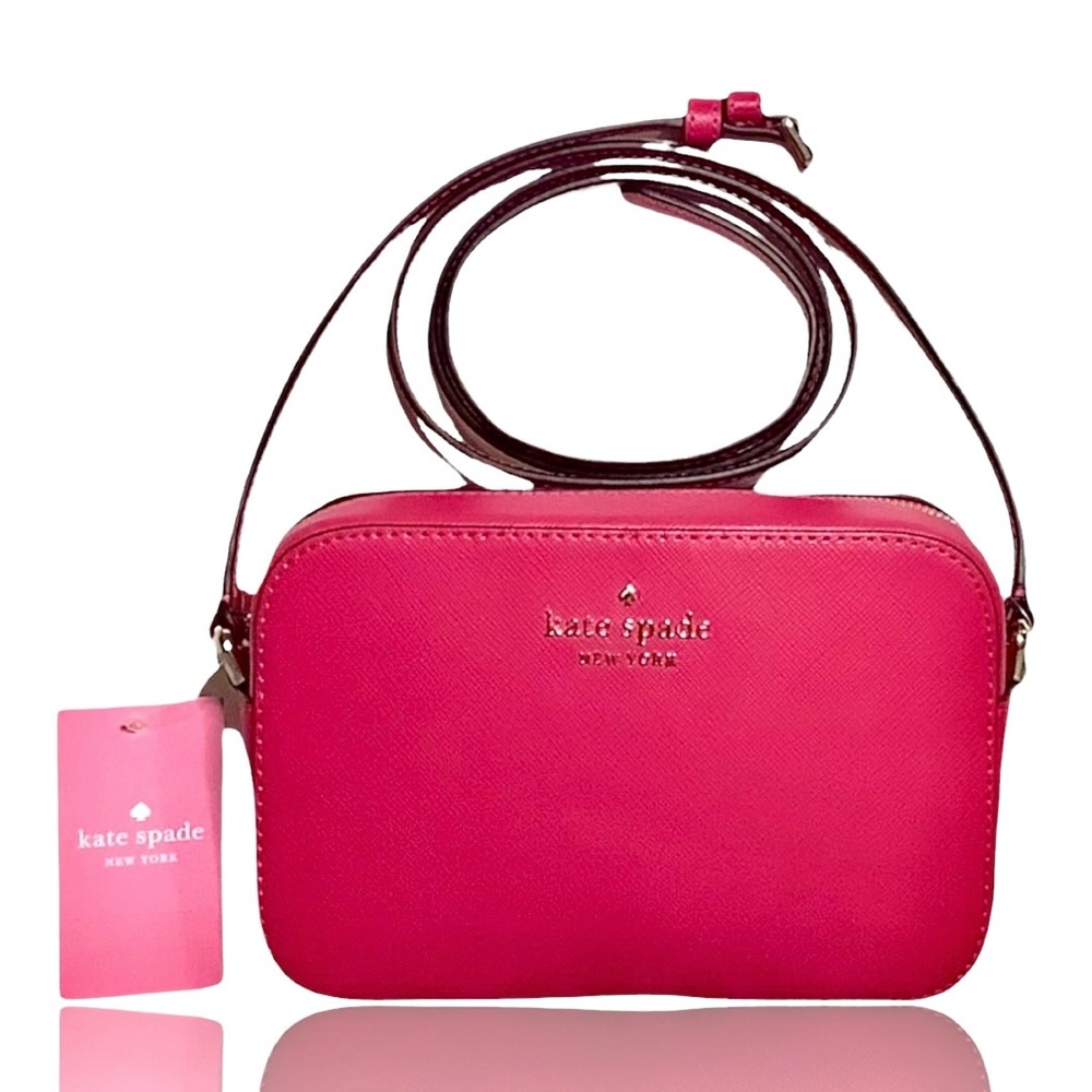 Kate Spade Staci Mini Camera Bag Crossbody, Pink Ruby, NEW WITH TAGS